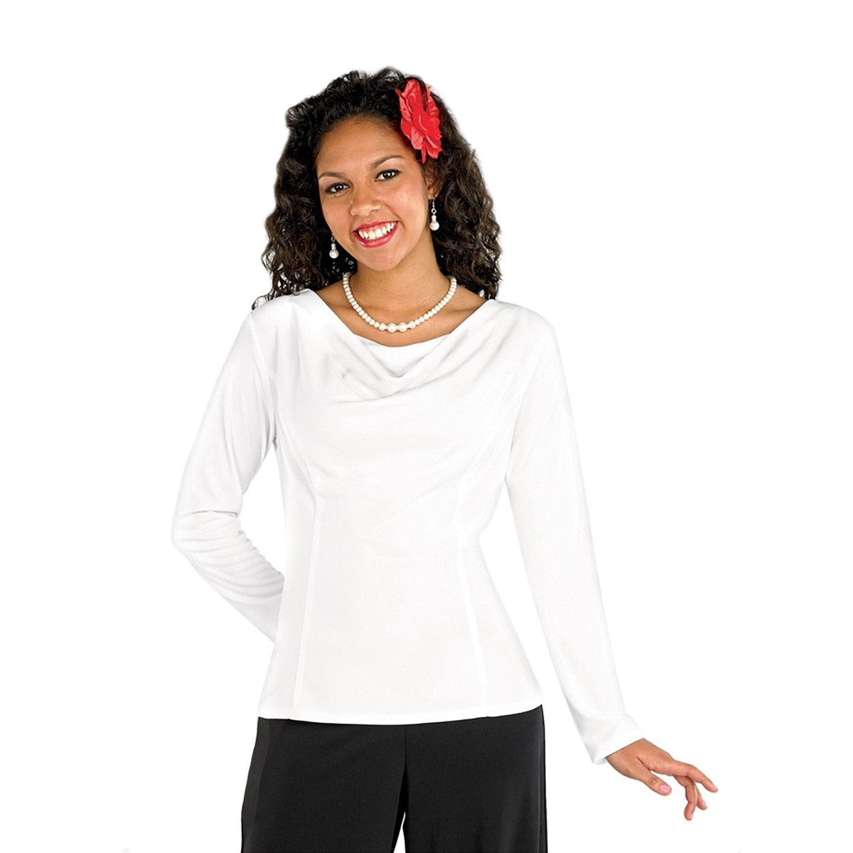 Amanda Long Sleeve Cowl Neck Blouse