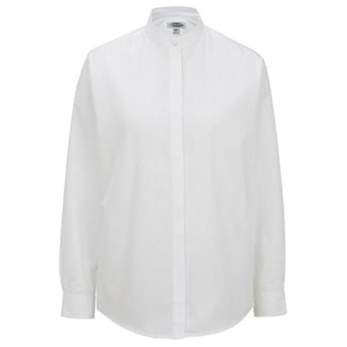 Ladies Banded Collar Broadcloth Shirt