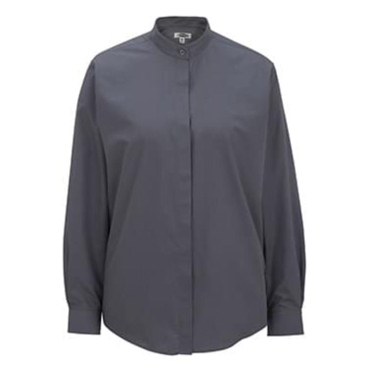Ladies Banded Collar Broadcloth Shirt