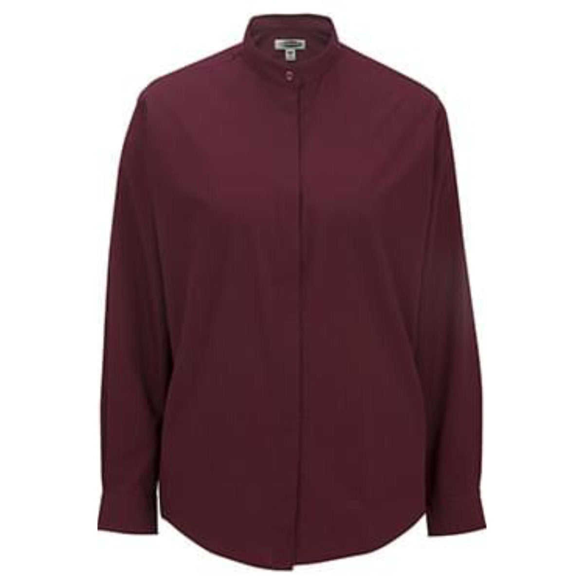 Ladies Banded Collar Broadcloth Shirt
