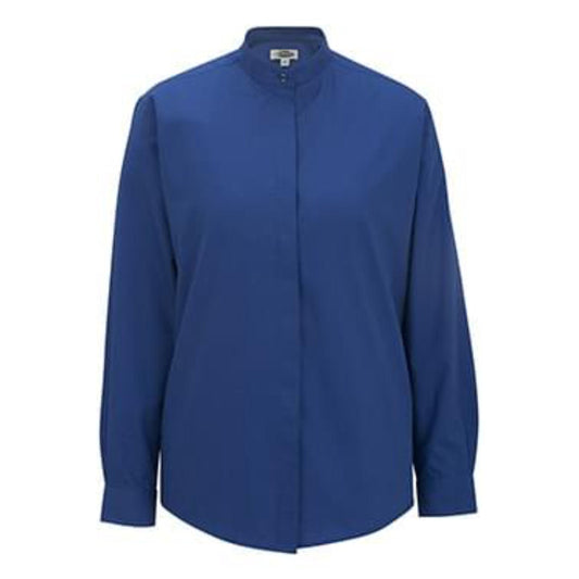 Ladies Banded Collar Broadcloth Shirt