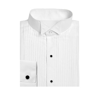 Poly/Cotton Wingtip Pleated Tuxedo Shirt - Mens & Boys