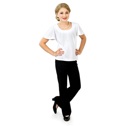 Gwen Blouse - Scoop Neckline Flutter Sleeve