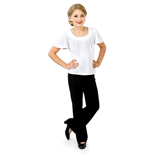 Gwen Blouse - Scoop Neckline Flutter Sleeve