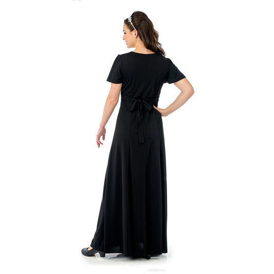 Joanna Dress - Sweetheart Neck Flutter Sleeve Floor Length