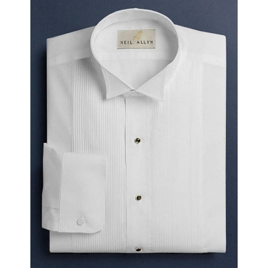 Ladies 1/8" Pintuck Wing Collar Tux Shirt