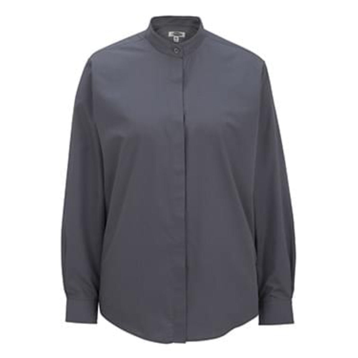 Ladies Banded Collar Broadcloth Shirt
