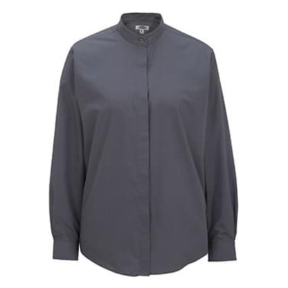Ladies Banded Collar Broadcloth Shirt