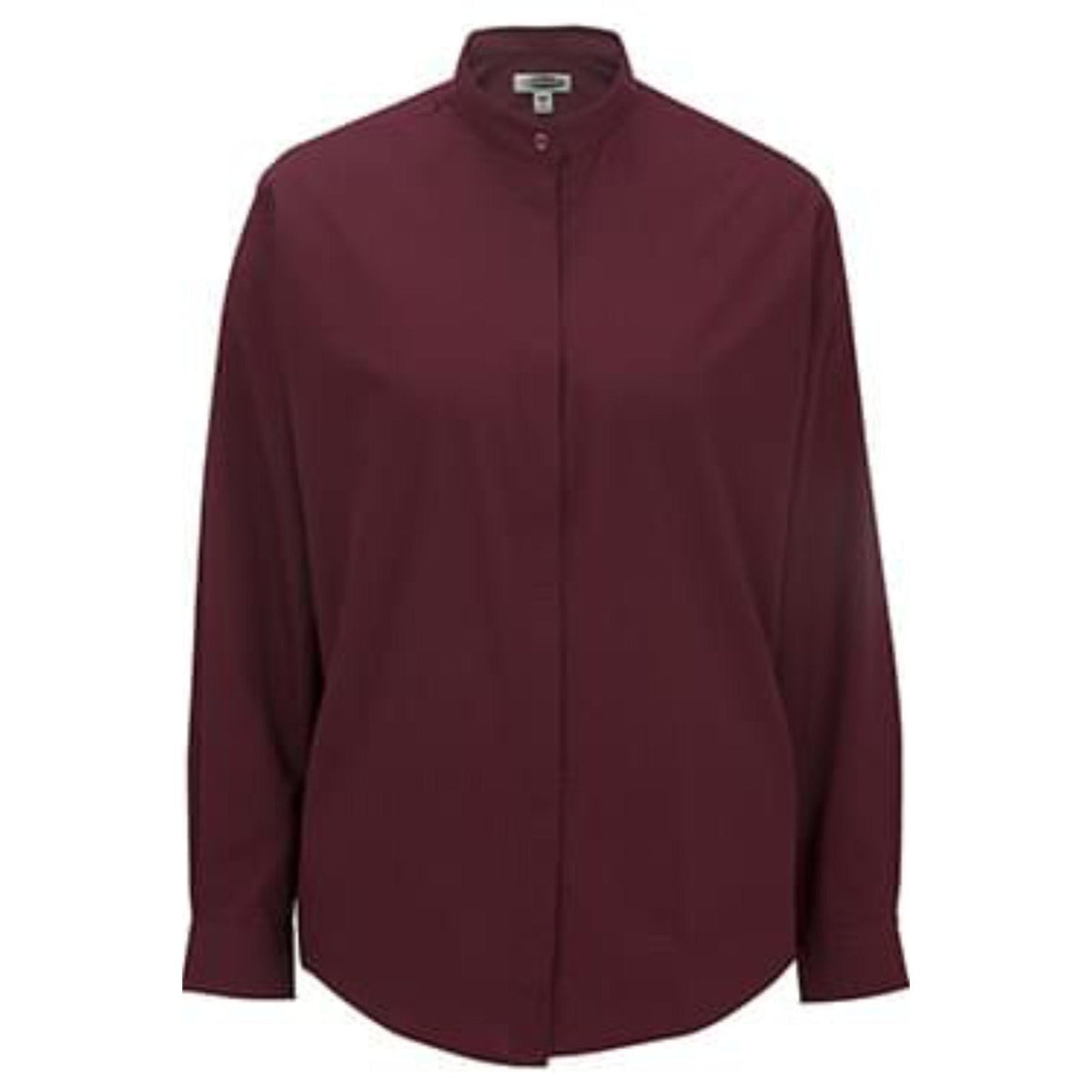 Ladies Banded Collar Broadcloth Shirt
