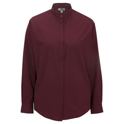 Ladies Banded Collar Broadcloth Shirt