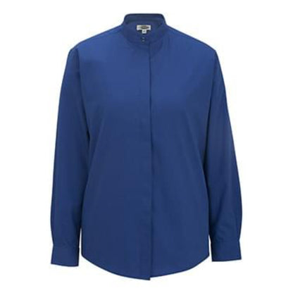 Ladies Banded Collar Broadcloth Shirt