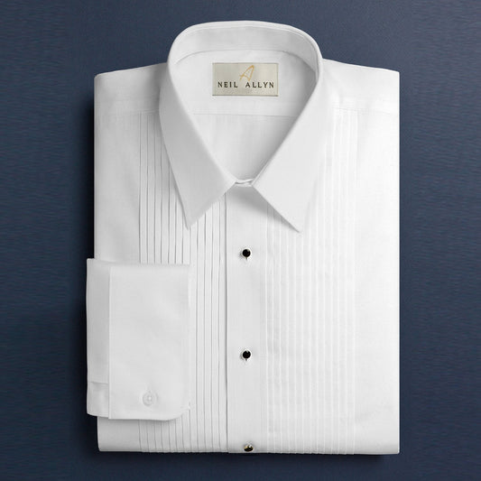 1/4" Pleated Laydown Collar Tux Shirt