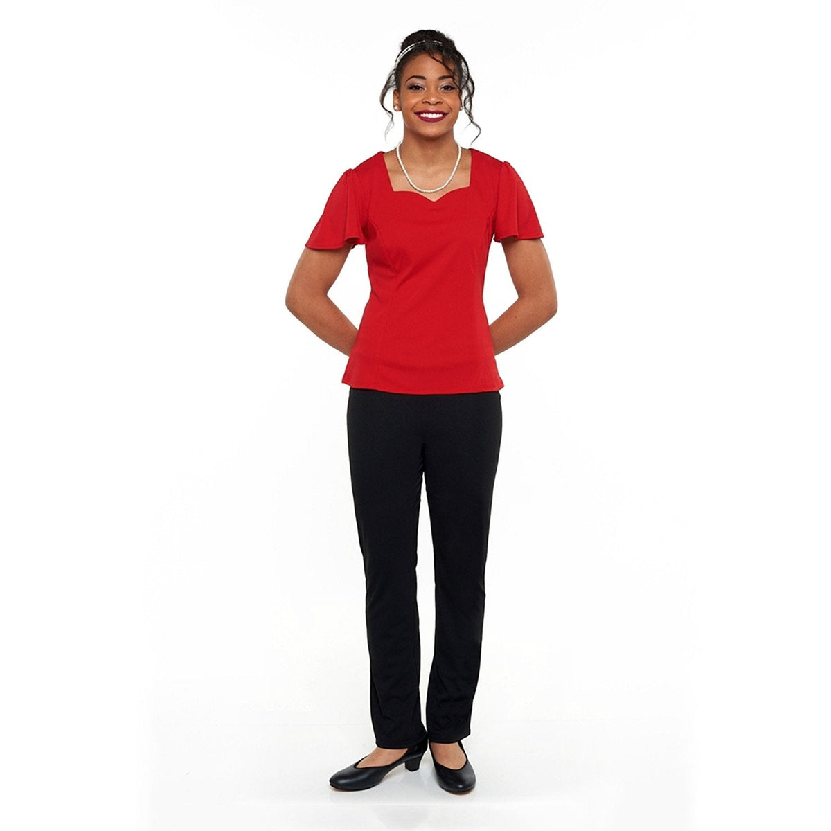 Amelia Blouse - Flutter Sleeve Sweetheart Neckline
