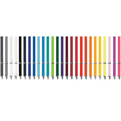 FCGI 1" Mylar Clip Boxed Suspenders - 26 Colors